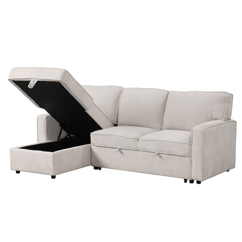 Canapé-lit modulaire avec espace de rangement Upholstery, Beige