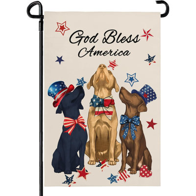 Drapeau de jardin patriotique Golden Retriever double face 30 x 45 cm pour la fête nationale américaine (4 juillet), décoration extérieure pour la maison de campagne ou le jardin.