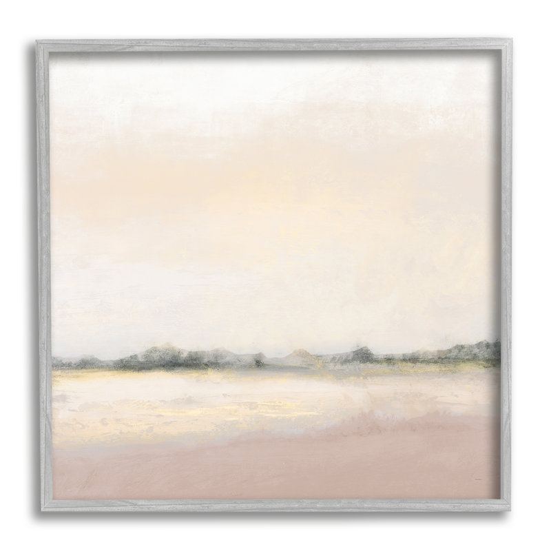 «Mute Prairie Landscape Sun Bleached Open Fields» par Michael Marcon - Peinture, H 17 po x l 17 po x P 1,5 po