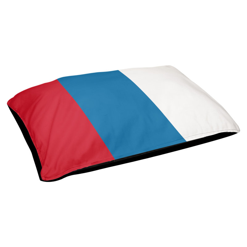 Coussin d'extérieur pour chien Mississippi Rebellion, Moyen (l 28 po x P 18 po x H 6 po), Rouge / bleu poudre / blanc