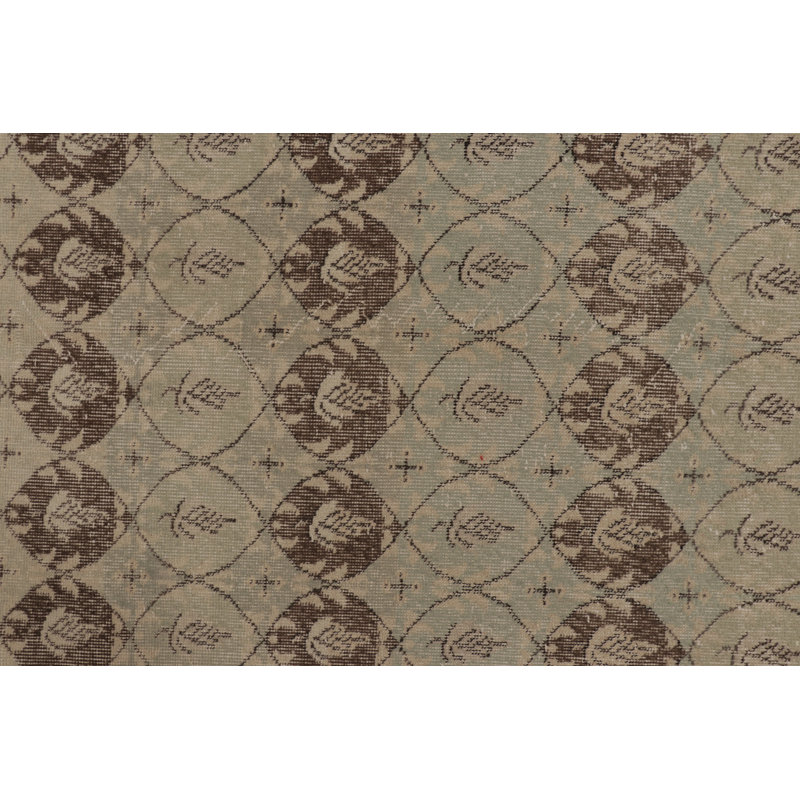 Distressed One-of-a-Kind 4'5X8'1 Hand Knotted Area Rug