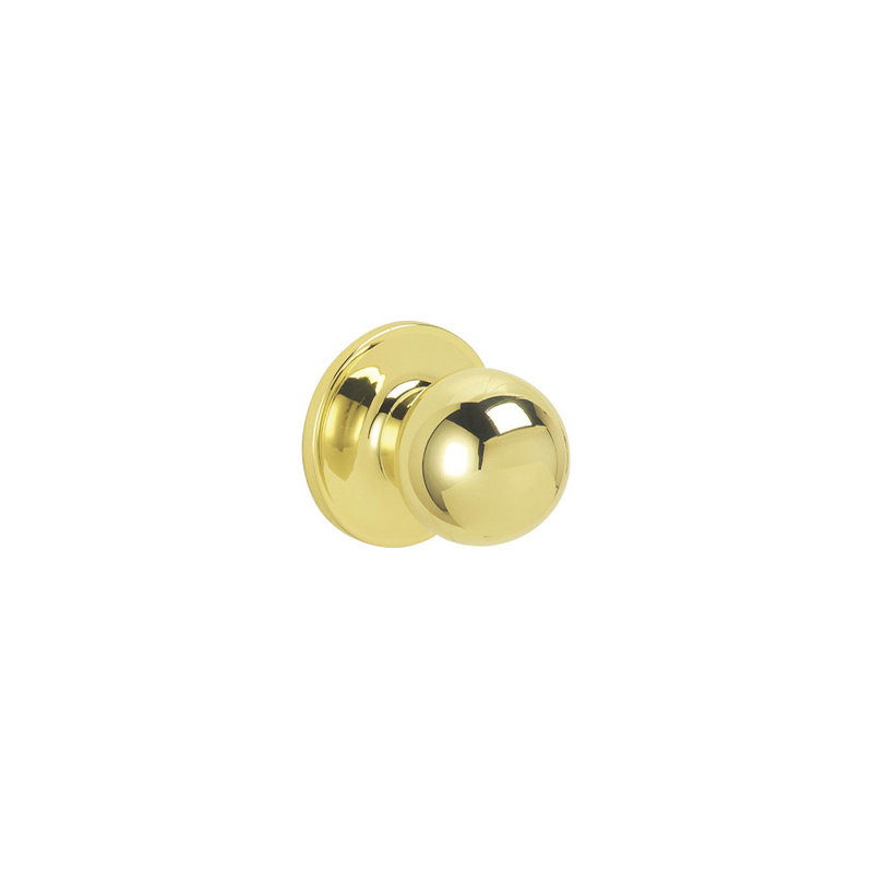 Corona Knob Hall and Closet Lock, Bright Brass