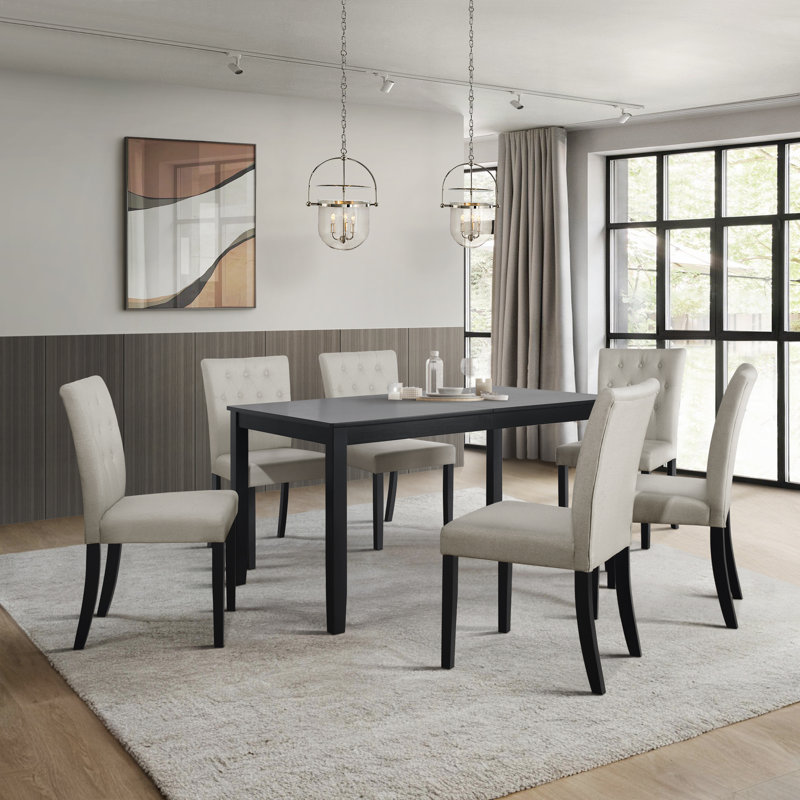 Asuncin 6 - Person Four Leg Dining Set, Beige
