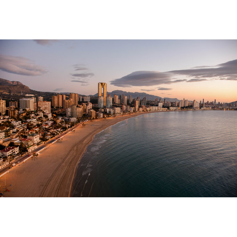 Sunrise In Benidorm by Maksimivanov21 - Wrapped Canvas Print, 30cm H x 46cm W