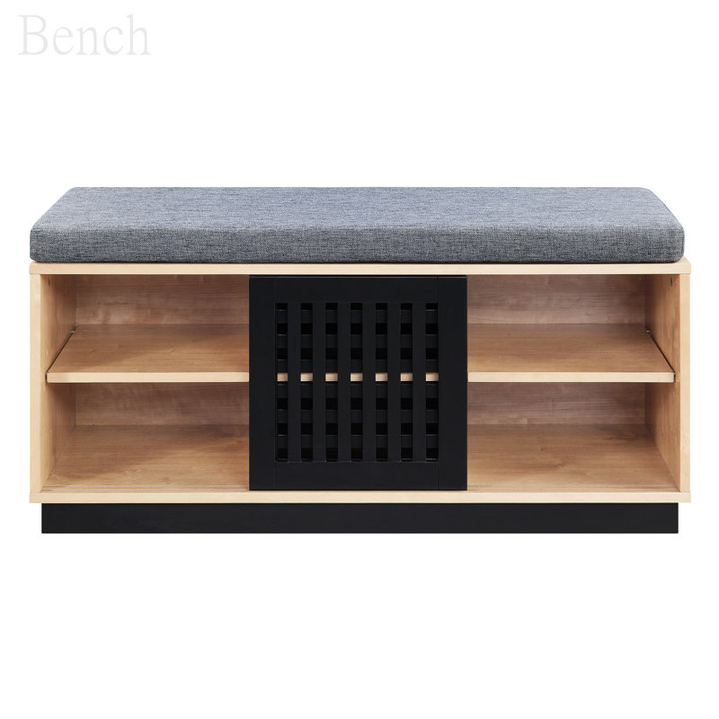 Banc de rangement rembourré en tissu Werbel