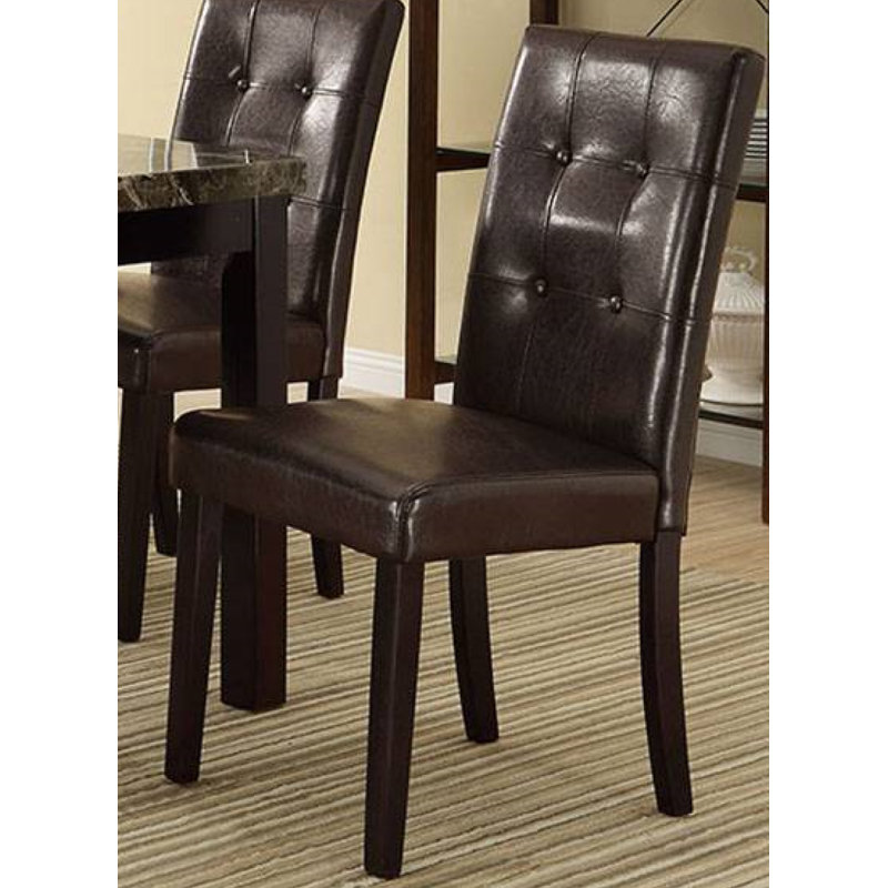 Acenni Tufted Faux Leather Upholstered Parsons Chair