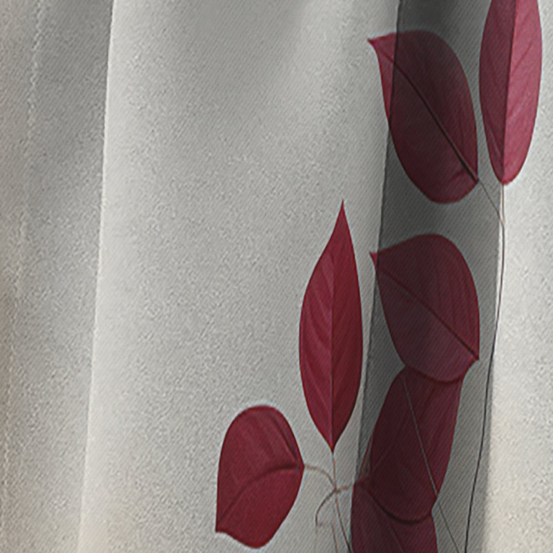 Domenic - Rideau à feuilles - Rideau en velours occultant à motif floral - 1 panneau, L 52 po x L 63 po