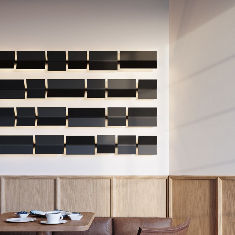 Turo Aluminum LED Flush Mounted Sconce, Satin Black