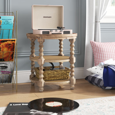 Alberteen Round 3-Tiered Side Table, Natural End Table for Lving Room Bedroom Entryway