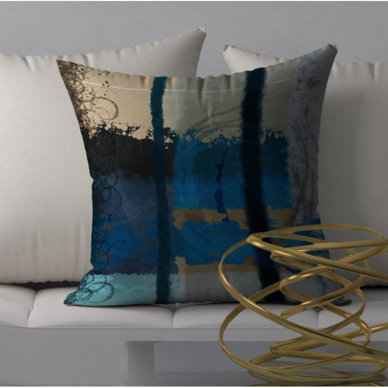 Abstract Reversible Throw Pillow, 18" x 18"
