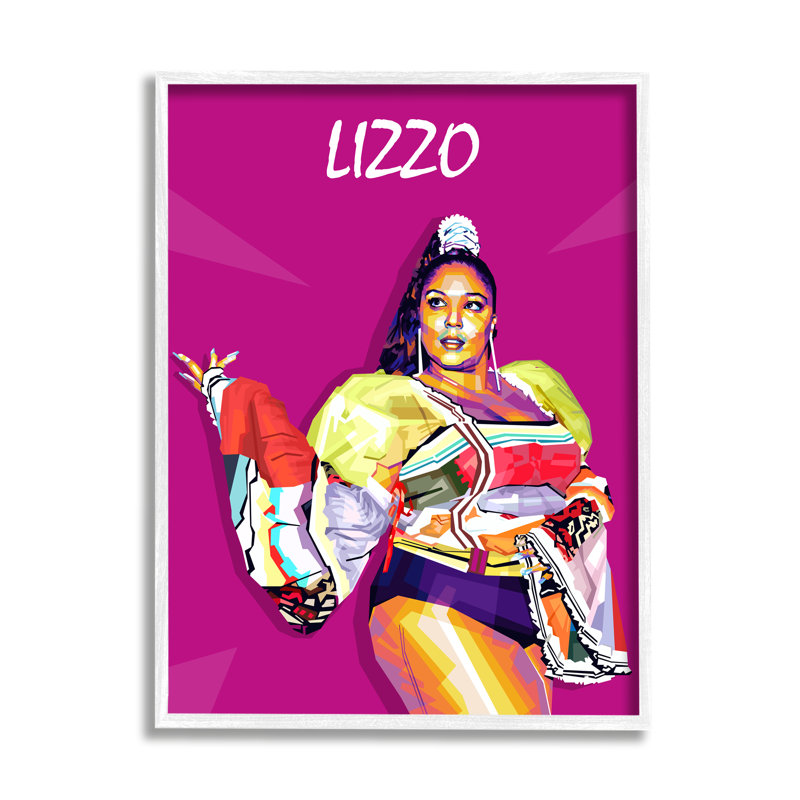 «Lizzo Modern Portrait Abstract Geometric Motif Pop Pink» par Birch & Ink - impression, H 30 po x l 24 po x P 1,5 po