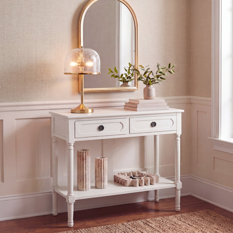 Console 35,5 po Padula, Blanc patiné
