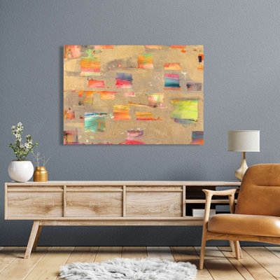 Abstract Archaic Village by Peter Winkel - Wrapped Canvas Print