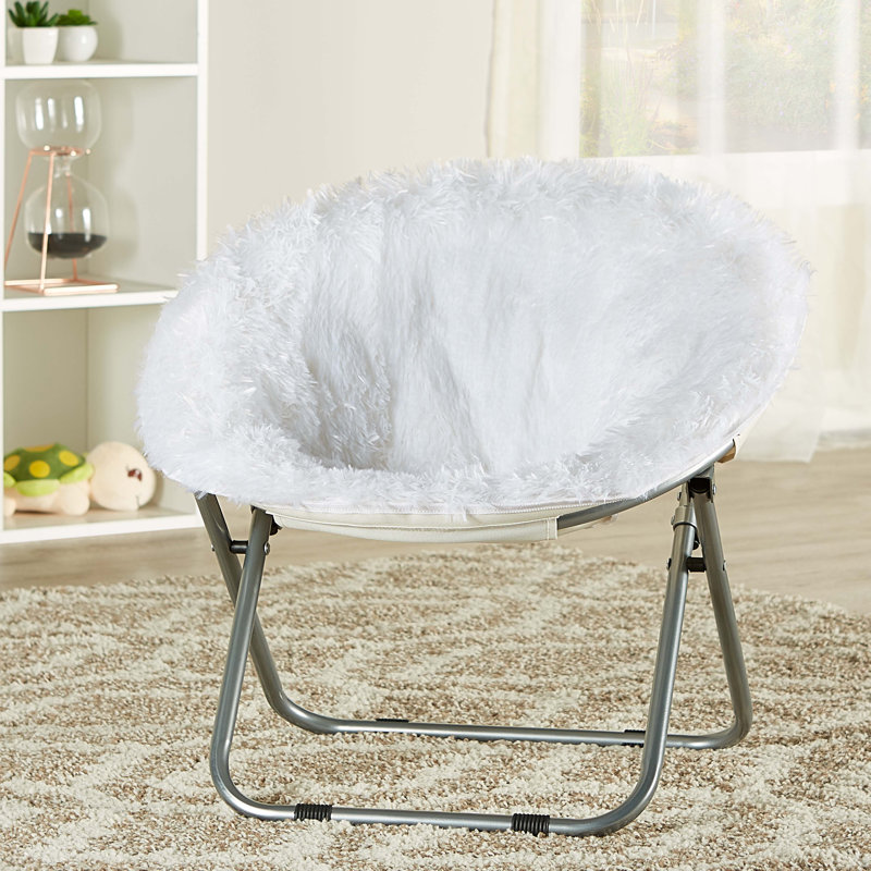 Brimmer Kids 15'' Saucer Chair and Ottoman, White