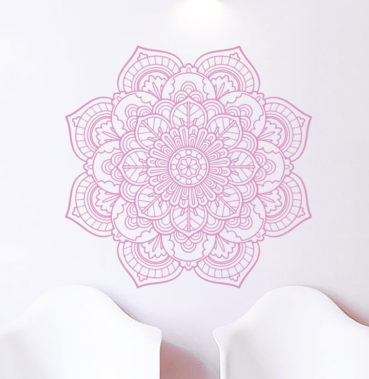 Adhésif décoratif mandala namaste boho yoga autocollants, Lilas