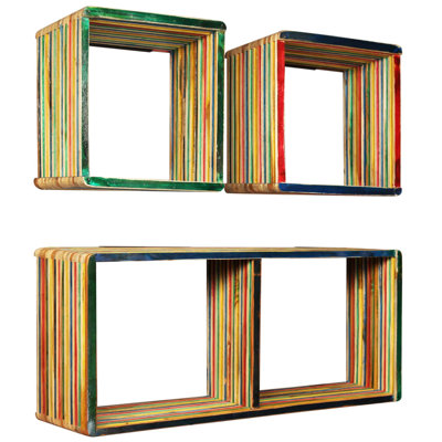 Tiffany 4 Piece Teak Solid Wood Accent Shelf