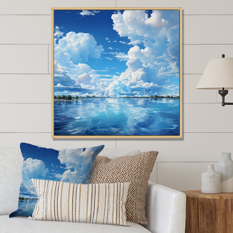Clouds Skys Canvas XI - Nautical & Beach Wall Decor, Cadre naturel flottant, H 24 po x l 24 po x P 1 po