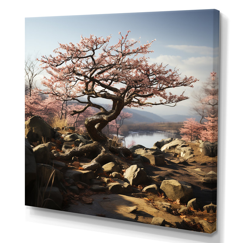 Bonsai serein au Japon sur toile, H 24 po x l 24 po x P 1 po, Toile tendue
