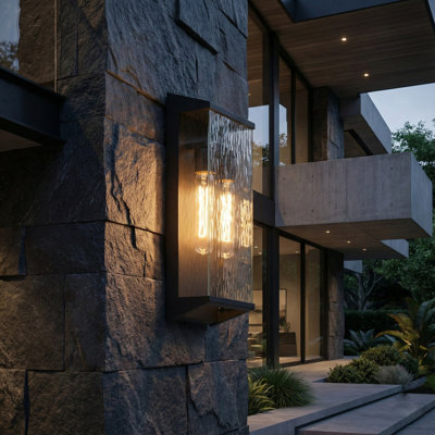 Applique murale d'extérieur Azure Bay - Noir - L 4 po x l 5 po x H 14,75 po - 1 lumière