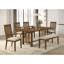 Table de salle à manger rectangulaire 1 pièce, style traditionnel contemporain, motif grain de bois, mobilier de salle à manger en bois