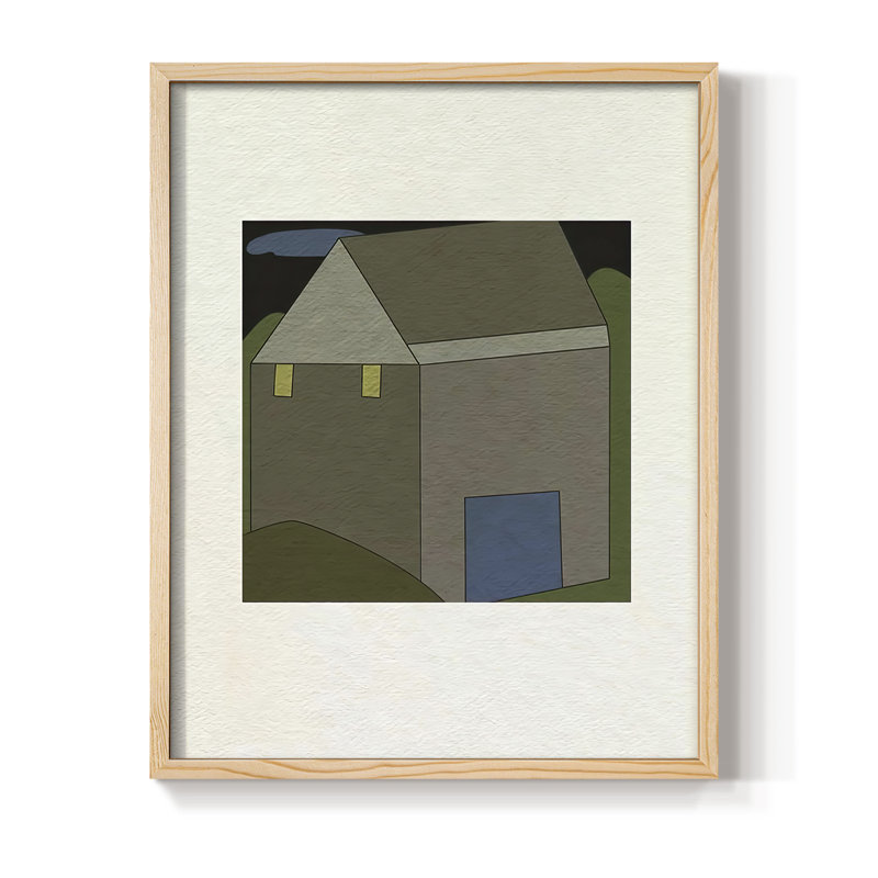 Mountain House IV, reproduction encadrée - bois massif, H 30 po x l 24 po, Naturel