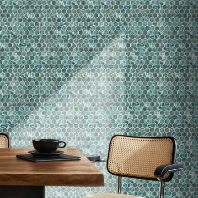 Carreau de mosaïque en verre 2 po x 2 po Eterna Hexx