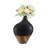 Masanari Canteen Asymmetrical Modern Two Tone Tabletop Vase - Black And Walnut