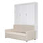 Grand lit escamotable mural avec canapé, grand lit pliant pour petits appartements, blanc-486980211