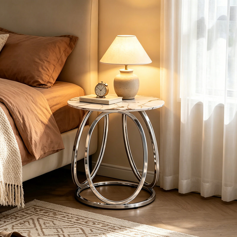 End Table, Silver, Calacatta Gold