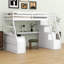 Lit mezzanine avec tiroirs, tablettes et bureau-1193084902