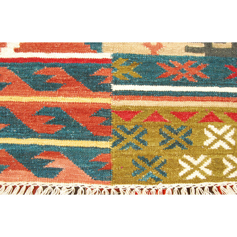 Borba Rectangle 60 cm x 90 cm Patchwork Hand Knotted Kilim