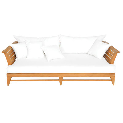 Limited 100 86.63'' Wide Teak Patio Daybed with Sunbrella® Cushions