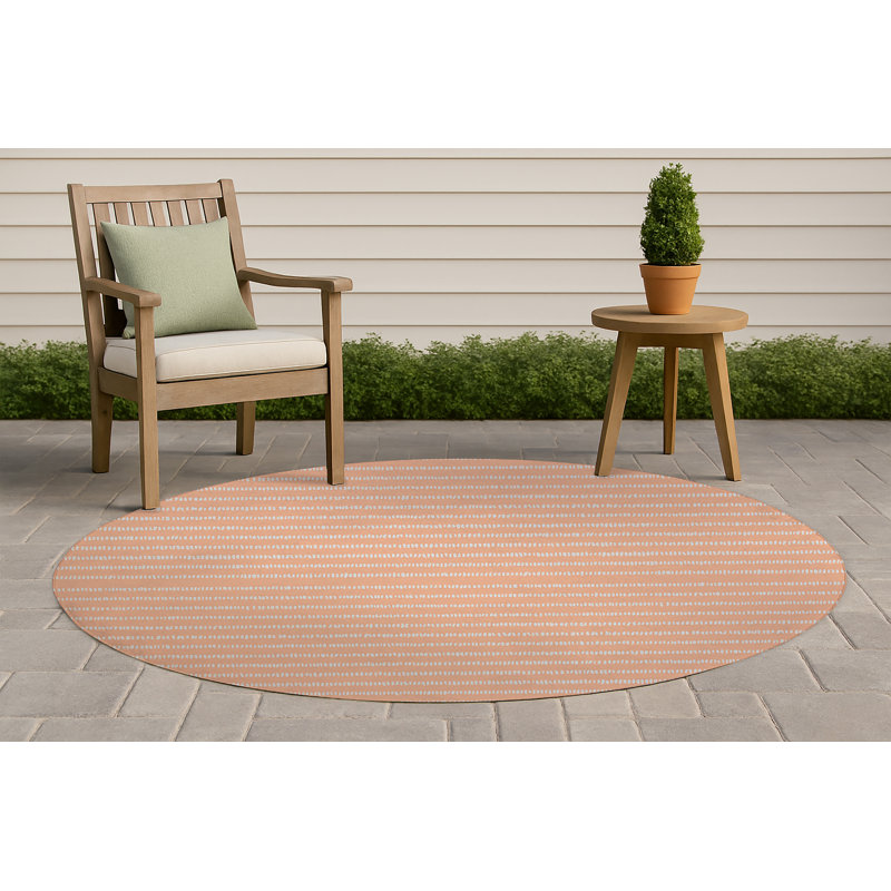 Tapis d'extérieur antidérapant Scatter Row, Rond 5 pi