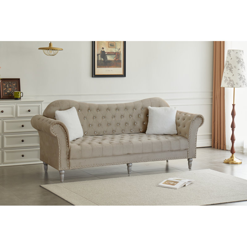 Canapé Chesterfield Josielyn, Beige