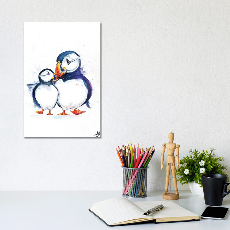 Parading Puffins by Marc Allante - Wrapped Canvas Gallery-Wrapped Canvas Giclée, 20.32 cm H x 30.48 cm W