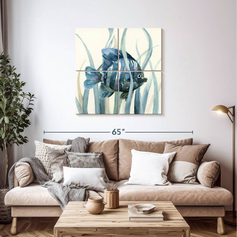 Brampt Fish In Seagrass I, 38" H x 38" W