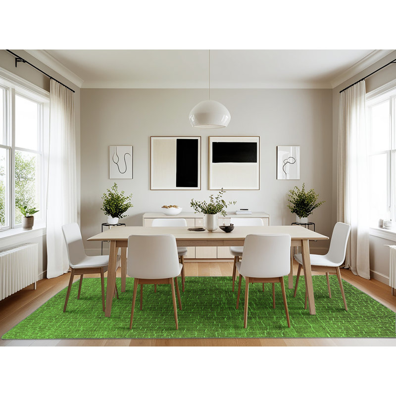 Harikishan Washable Geometric Indoor Rug, Rectangle 7' x 10'