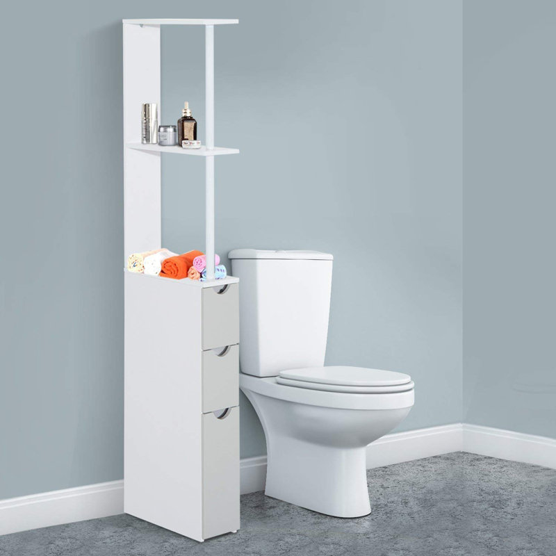 Bathroom Cabinet, White/Light Gray