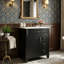 Meuble-lavabo 24 po avec lavabo en céramique, armoire en bois massif avec tiroir rabattable, 3 tiroirs latéraux et porte-1604848232