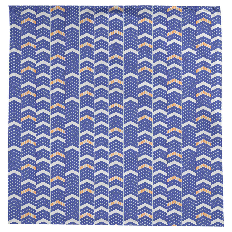 Nappe à chevrons à traits Stephenie, Bleu / Orange
