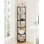 Étagère d'angle, bibliothèque d'angle, étagère de rangement avec cadre en métal, support pour plante, bibliothèque pour le salon, le bureau personnel, la chambre à coucher, noir à 6 niveaux