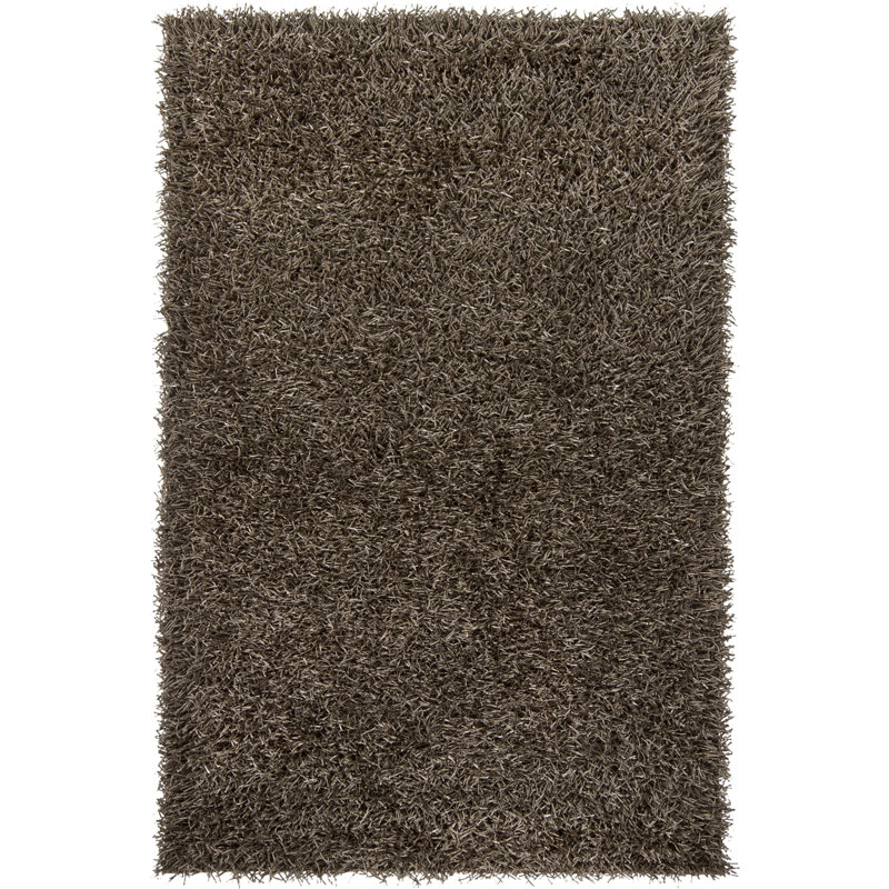 Zara Hand Loomed Modern Area Rug in Brown, Rectangle 5' x 7'6"