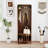 66.9" Hall Tree With Storage, Storage Bench, Arch Coat Rack With 4 Hooks And 2 Fluted Doors