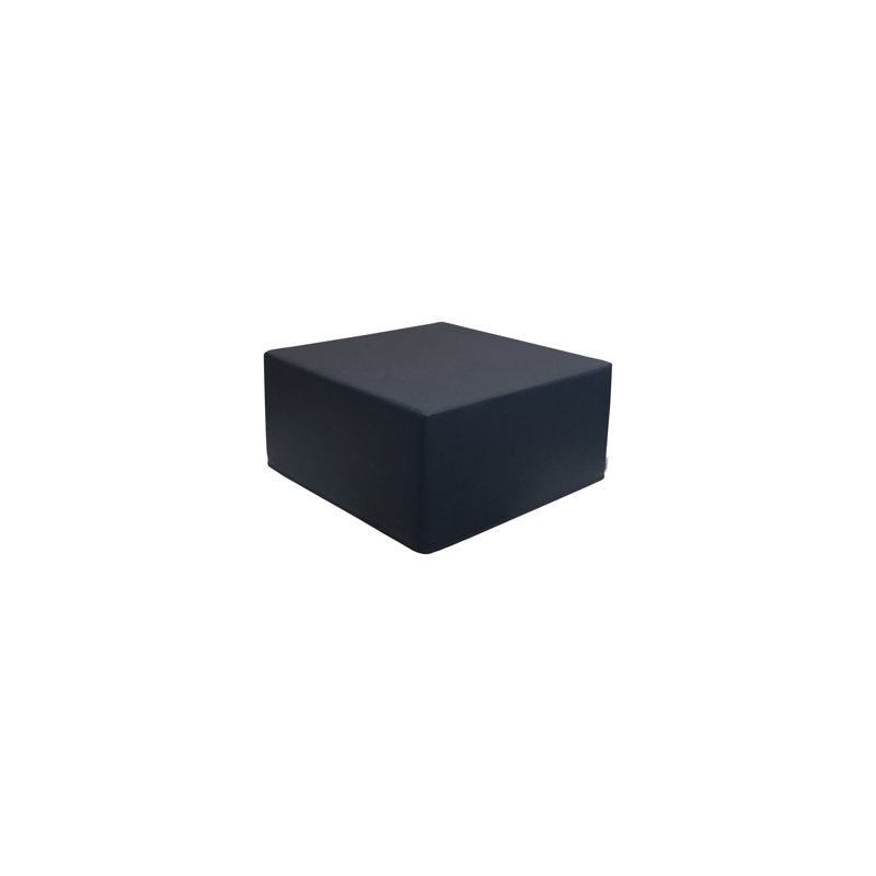 Amlie 78cm Wide Square Solid Colour Pouffe Ottoman, Navy Blue