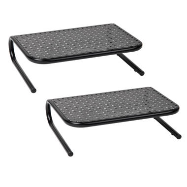 Mind Reader Adjustable Ergonomic Under Desk Foot Rest, Plastic, 6-1/4H x  13W x 17D, Black, Set of 2 Footrests