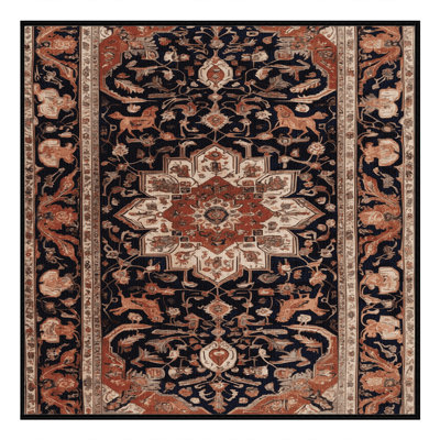 Machine Washable Persian Brown Area Rug