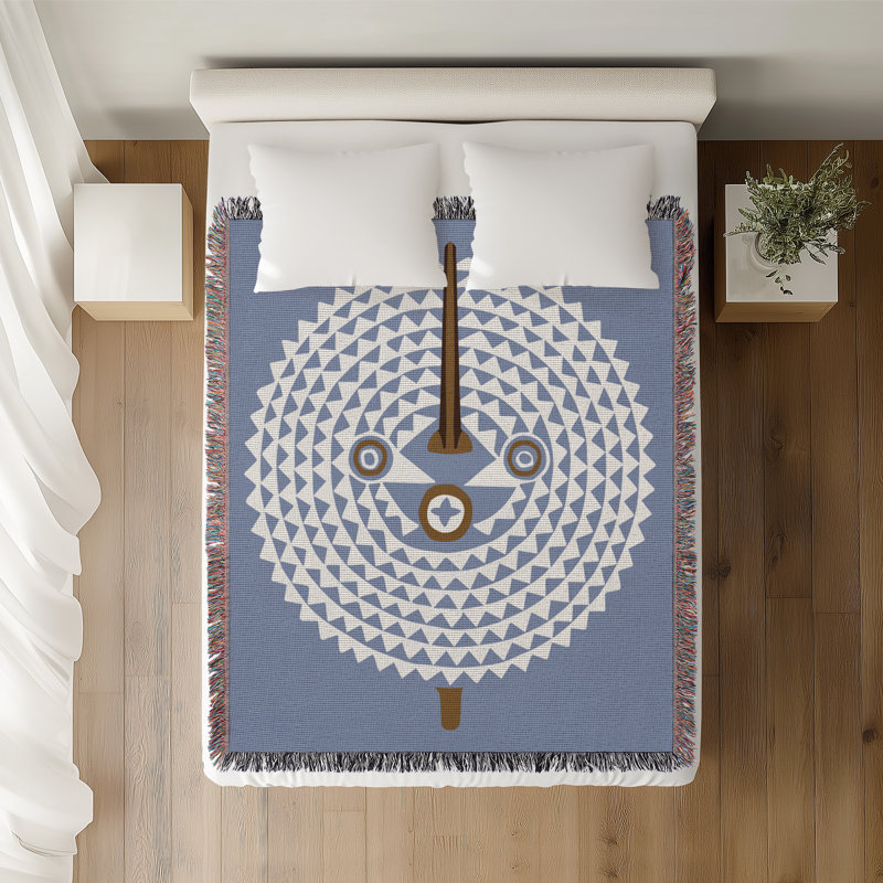 Couverture 100% coton Mossi, L 60 po x l 60 po, Bleu pâle