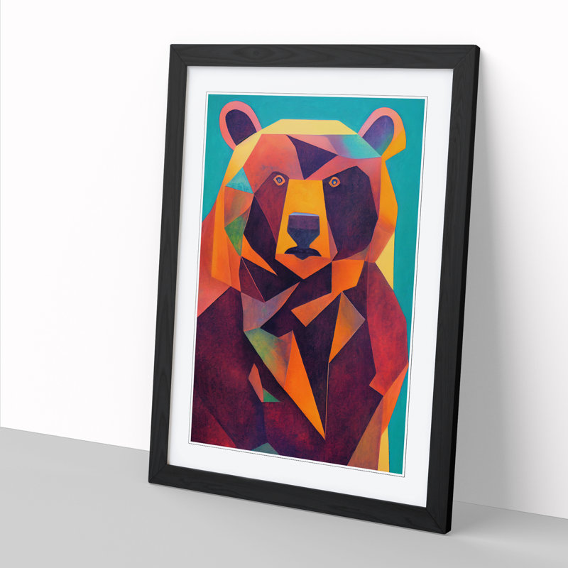 Bear Abstract - Single Picture Frame Graphic Art, Black, 34cm H x 25cm W