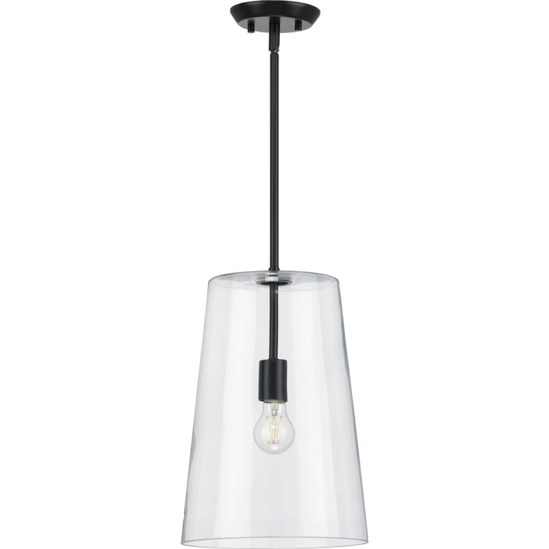 Luminaire suspendu conique à 1 lumière Selena, Noir, H 15,88 po x l 10,5 po x P 10,5 po
