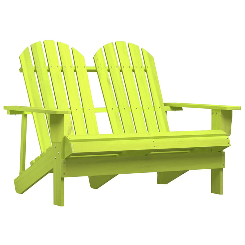Chaise Adirondack en bois massif Ahaan, Vert
